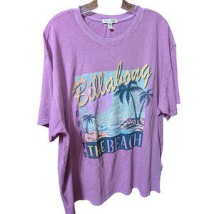 Billabong x The Salty Blonde Purple Beach T Shirt Unisex Size M Baggy Fit